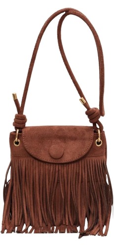 Faux suede fringe - fringe, crossbody